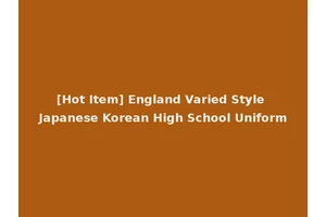 [Hot Item] England Varied Style Japanese Korean High School Uniform