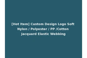[Hot Item] Custom Design Logo Soft Nylon / Polyester / PP /Cotton Jacquard Elastic Webbing