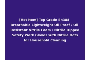 [Hot Item] Top Grade En388 Breathable Lightweight Oil Proof / Oil Resistant Nitrile Foam / Nitrile Dipped Safety Work Gloves with Nitrile Dots for Household Cleaning