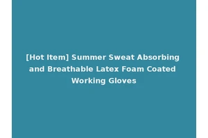 [Hot Item] Summer Sweat Absorbing and Breathable Latex Foam Coated Working Gloves