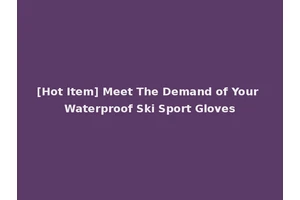 [Hot Item] Meet The Demand of Your Waterproof Ski Sport Gloves