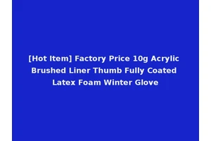 [Hot Item] Factory Price 10g Acrylic Brushed Liner Thumb Fully Coated Latex Foam Winter Glove