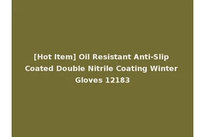 [Hot Item] Oil Resistant Anti-Slip Coated Double Nitrile Coating Winter Gloves 12183