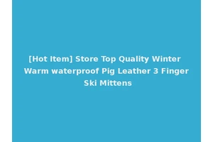 [Hot Item] Store Top Quality Winter Warm waterproof Pig Leather 3 Finger Ski Mittens