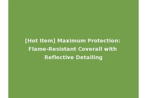 [Hot Item] Maximum Protection: Flame-Resistant Coverall with Reflective Detailing