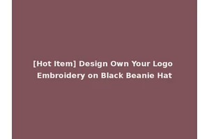 [Hot Item] Design Own Your Logo Embroidery on Black Beanie Hat