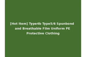[Hot Item] Type4b Type5/6 Spunbond and Breathable Film Uniform PE Protective Clothing