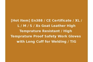 [Hot Item] En388 / CE Certificate / XL / L / M / S / Xs Goat Leather High Temprature Resistant / High Temprature Proof Safety Work Gloves with Long Cuff for Welding / TIG