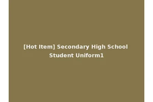 [Hot Item] Secondary High School Student Uniform1