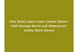 [Hot Item] Latex Foam Coated Gloves Cold Storage Warm and Waterproof Safety Work Gloves