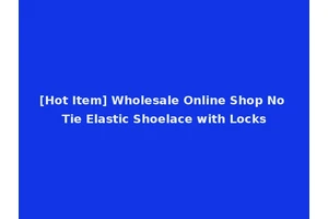 [Hot Item] Wholesale Online Shop No Tie Elastic Shoelace with Locks