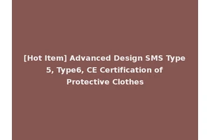 [Hot Item] Advanced Design SMS Type 5, Type6, CE Certification of Protective Clothes