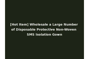 [Hot Item] Wholesale a Large Number of Disposable Protective Non-Woven SMS Isolation Gown