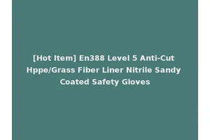[Hot Item] En388 Level 5 Anti-Cut Hppe/Grass Fiber Liner Nitrile Sandy Coated Safety Gloves
