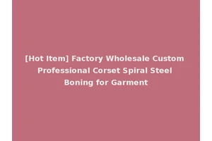 [Hot Item] Factory Wholesale Custom Professional Corset Spiral Steel Boning for Garment