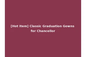 [Hot Item] Classic Graduation Gowns for Chancellor