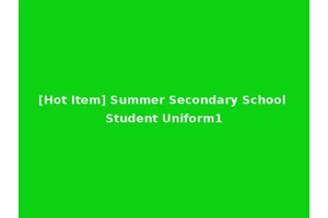 [Hot Item] Summer Secondary School Student Uniform1
