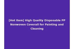 [Hot Item] High Quality Disposable PP Nonwoven Coverall for Painting and Cleaning