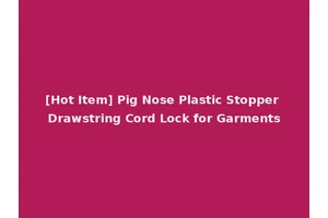 [Hot Item] Pig Nose Plastic Stopper Drawstring Cord Lock for Garments