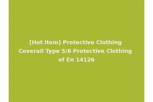 [Hot Item] Protective Clothing Coverall Type 5/6 Protective Clothing of En 14126