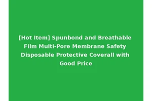 [Hot Item] Spunbond and Breathable Film Multi-Pore Membrane Safety Disposable Protective Coverall with Good Price