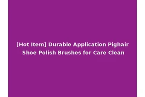 [Hot Item] Durable Application Pighair Shoe Polish Brushes for Care Clean