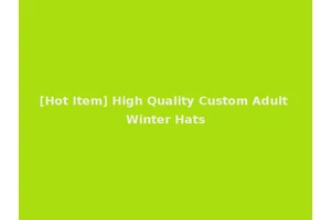 [Hot Item] High Quality Custom Adult Winter Hats