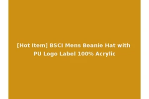 [Hot Item] BSCI Mens Beanie Hat with PU Logo Label 100% Acrylic