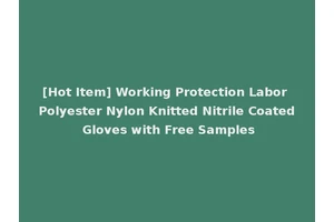 [Hot Item] Working Protection Labor Polyester Nylon Knitted Nitrile Coated Gloves with Free Samples