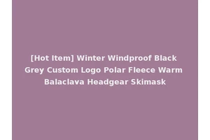 [Hot Item] Winter Windproof Black Grey Custom Logo Polar Fleece Warm Balaclava Headgear Skimask