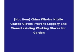 [Hot Item] China Wholes Nitrile Coated Gloves Prevent Slippery and Wear-Resisting Working Gloves for Garden