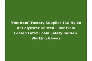 [Hot Item] Factory Supplier 13G Nylon or Polyester Knitted Liner Plam Coated Latex Foam Safety Garden Working Gloves