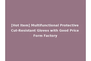[Hot Item] Multifunctional Protective Cut-Resistant Gloves with Good Price Form Factory