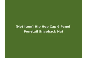 [Hot Item] Hip Hop Cap 6 Panel Ponytail Snapback Hat
