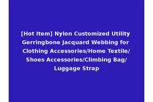 [Hot Item] Nylon Customized Utility Gerringbone Jacquard Webbing for Clothing Accessories/Home Textile/Shoes Accessories/Climbing Bag/Luggage Strap