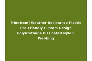 [Hot Item] Weather Resistance Plastic Eco-Friendly Custom Design Polyurethane PU Coated Nylon Webbing