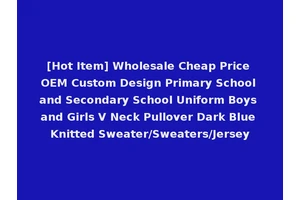 [Hot Item] Wholesale Cheap Price OEM Custom Design Primary School and Secondary School Uniform Boys and Girls V Neck Pullover Dark Blue Knitted Sweater/Sweaters/Jersey