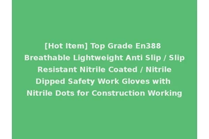 [Hot Item] Top Grade En388 Breathable Lightweight Anti Slip / Slip Resistant Nitrile Coated / Nitrile Dipped Safety Work Gloves with Nitrile Dots for Construction Working