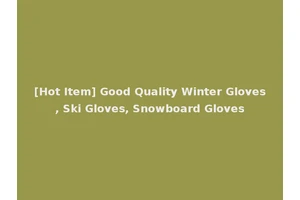 [Hot Item] Good Quality Winter Gloves, Ski Gloves, Snowboard Gloves