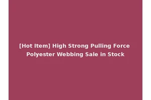 [Hot Item] High Strong Pulling Force Polyester Webbing Sale in Stock