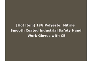 [Hot Item] 13G Polyester Nitrile Smooth Coated Industrial Safety Hand Work Gloves with CE