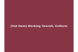 [Hot Item] Working Overall, Uniform