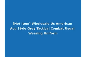 [Hot Item] Wholesale Us American Acu Style Grey Tactical Combat Usual Wearing Uniform