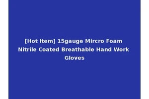 [Hot Item] 15gauge Mircro Foam Nitrile Coated Breathable Hand Work Gloves