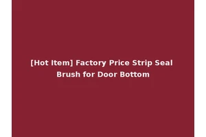 [Hot Item] Factory Price Strip Seal Brush for Door Bottom