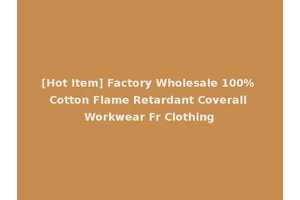 [Hot Item] Factory Wholesale 100% Cotton Flame Retardant Coverall Workwear Fr Clothing