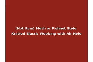 [Hot Item] Mesh or Fishnet Style Knitted Elastic Webbing with Air Hole