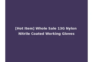 [Hot Item] Whole Sale 13G Nylon Nitrile Coated Working Gloves