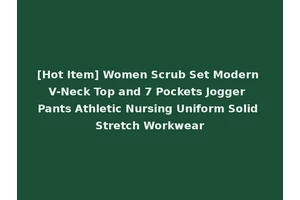[Hot Item] Women Scrub Set Modern V-Neck Top and 7 Pockets Jogger Pants Athletic Nursing Uniform Solid Stretch Workwear