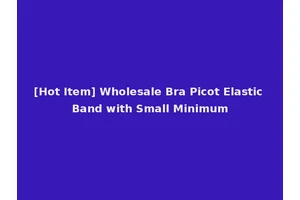 [Hot Item] Wholesale Bra Picot Elastic Band with Small Minimum